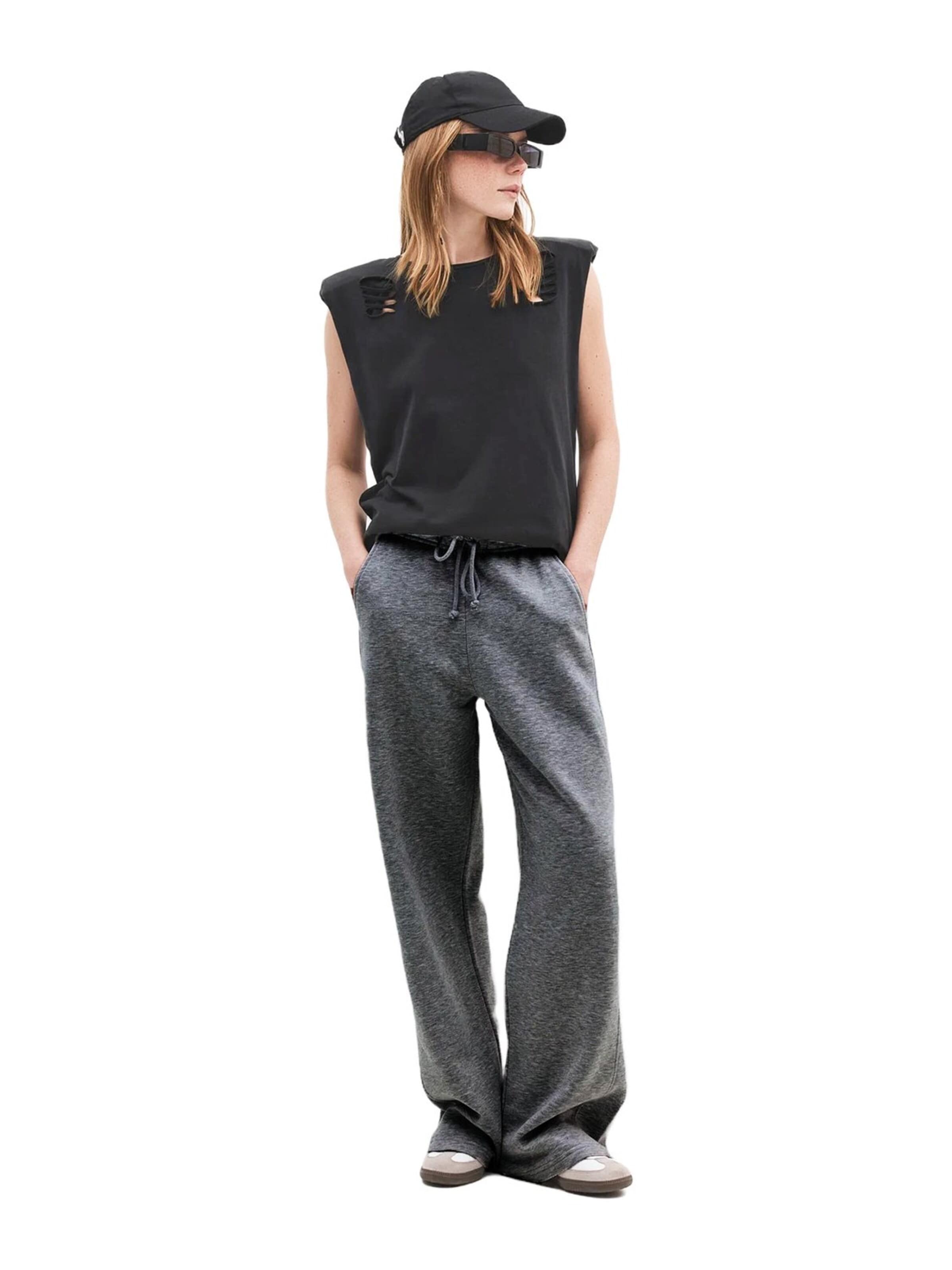 No Matter What Wide leg Pants in Grey: front