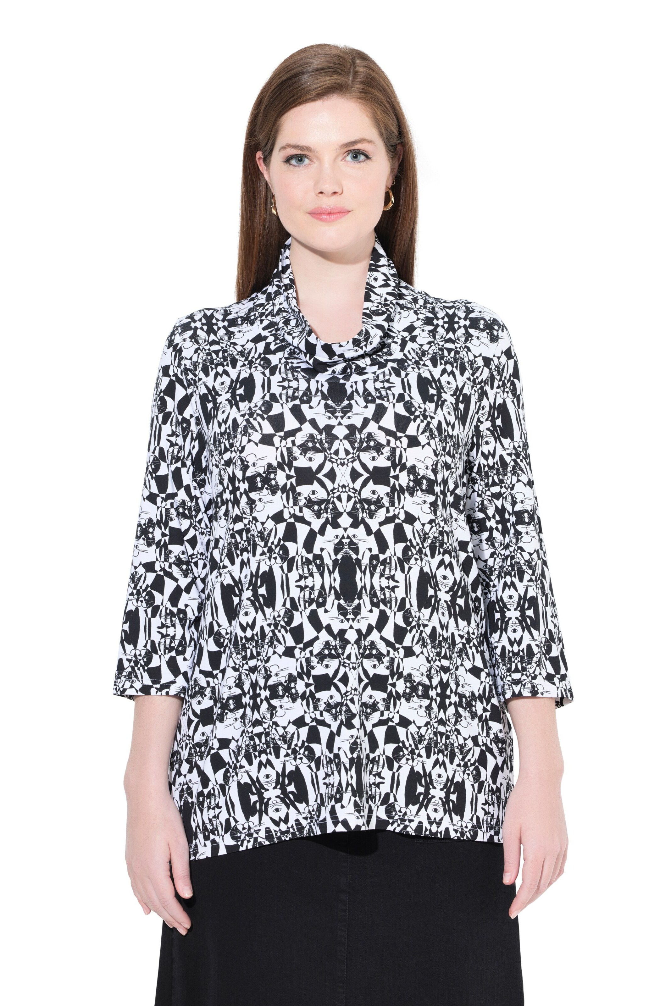 Ulla Popken Shirt in Schwarz: Vorderseite