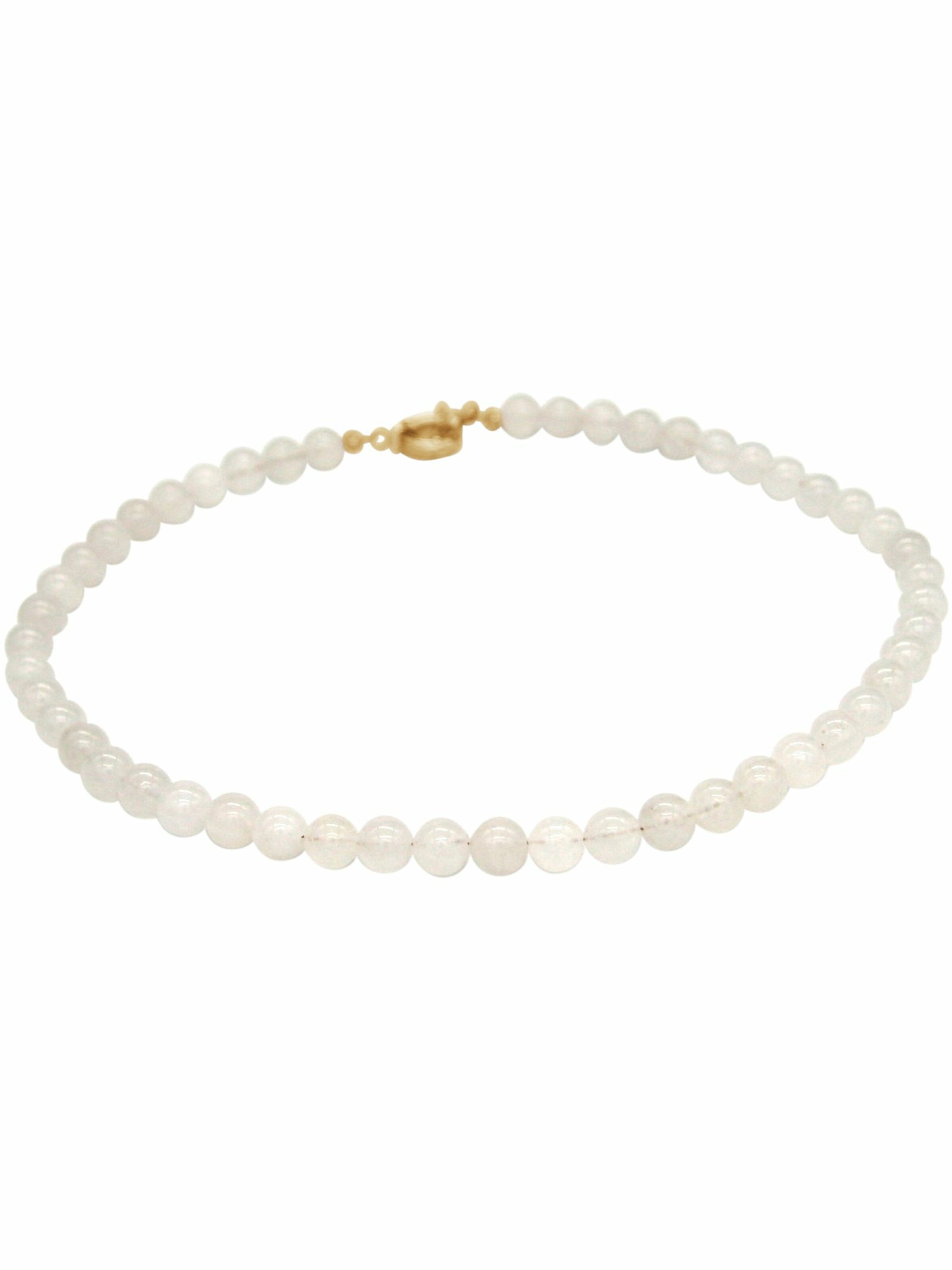 Gemshine Necklace 'WEIßER JADE' in Gold
