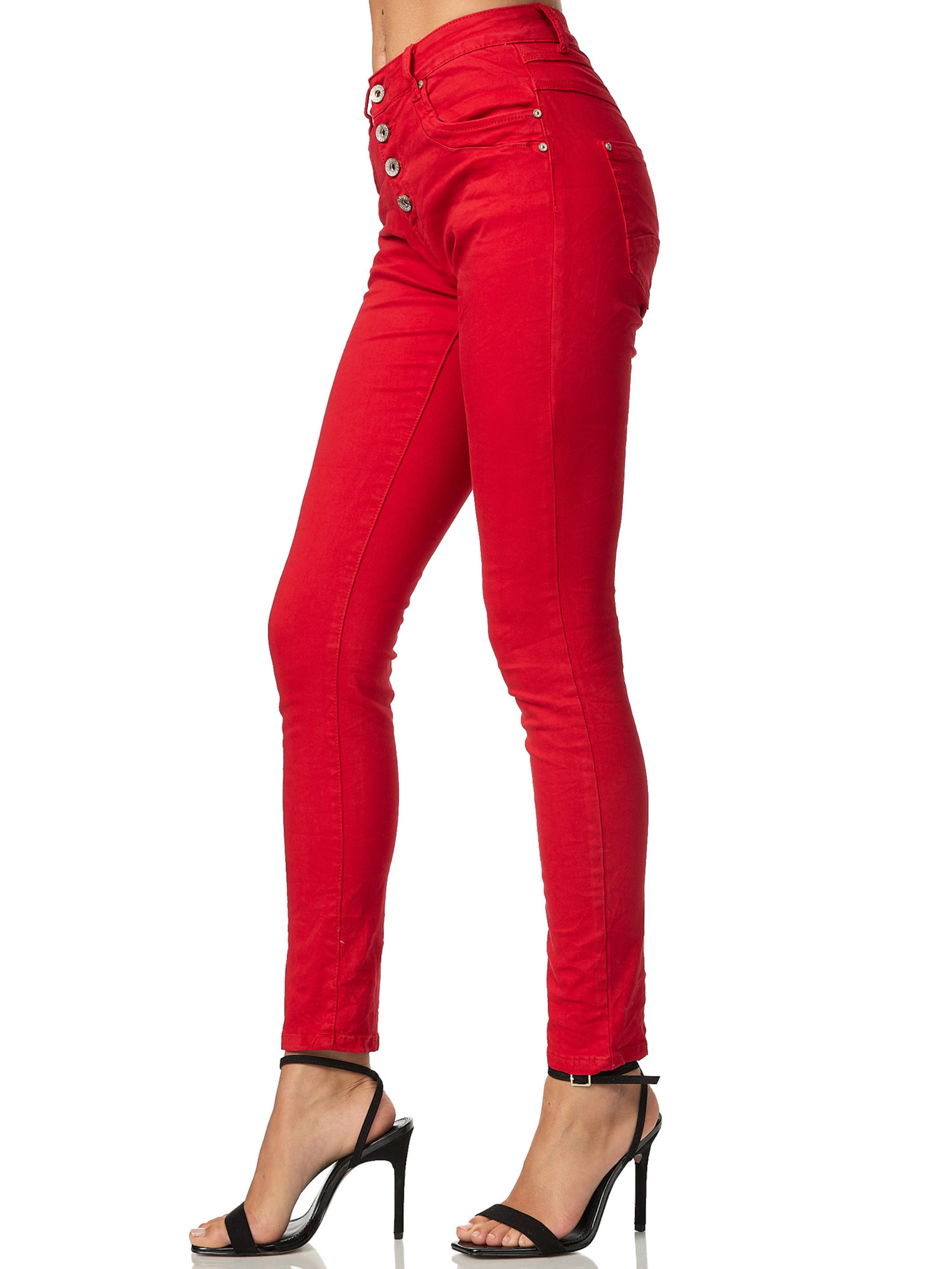 Elara Skinny Jeans in Red