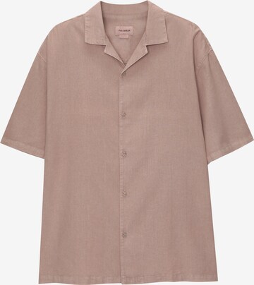 Pull&Bear Button Up Shirt in Pink: front