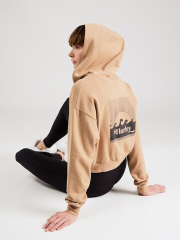 Hurley Athletic Zip-Up Hoodie 'PLAYA' in Brown