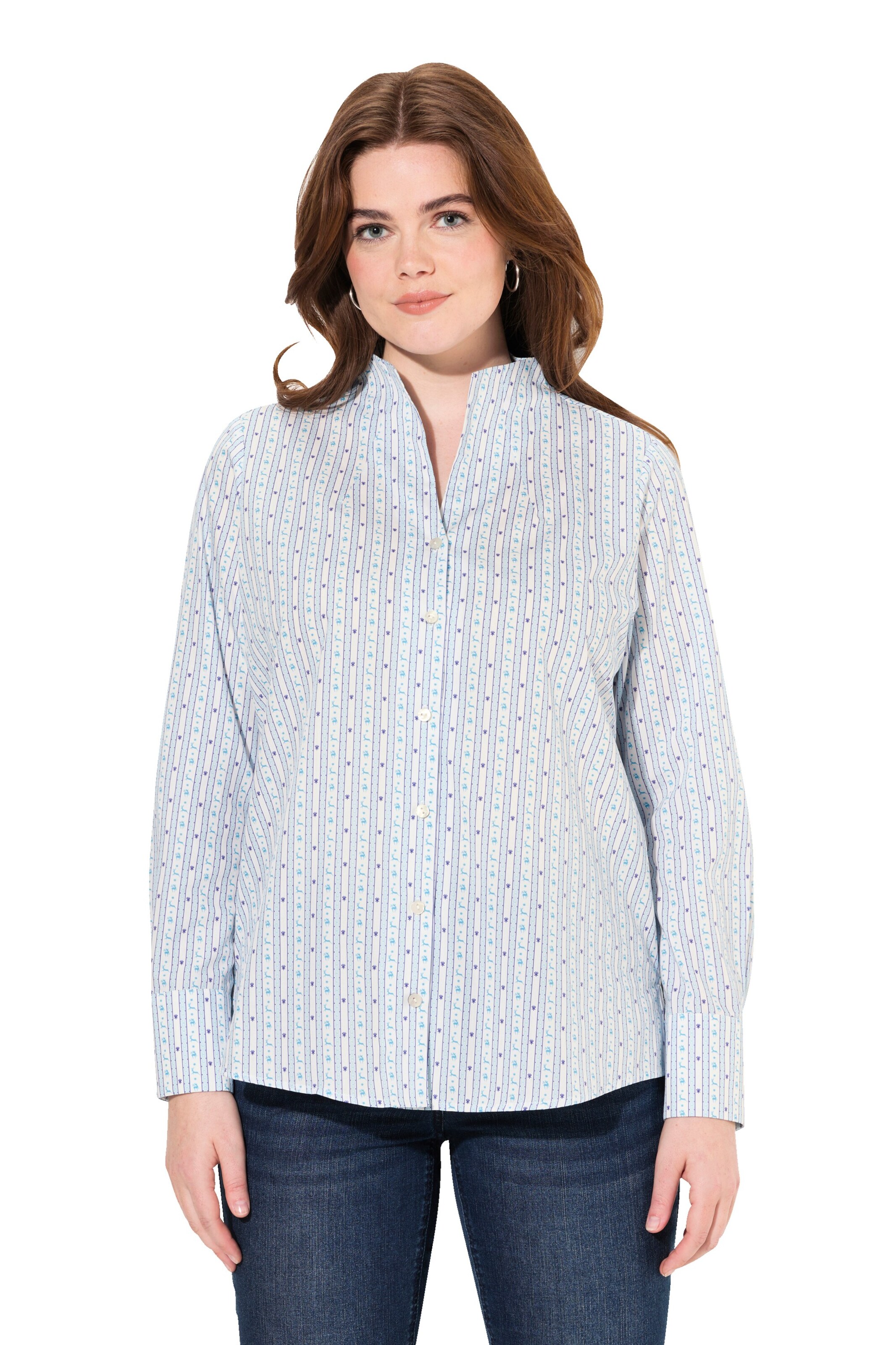 Ulla Popken Blouse in Blauw: voorkant
