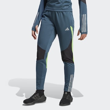 ADIDAS PERFORMANCE Tapered Workout Pants 'Tiro 23 Competition Winterized' in Blue: front