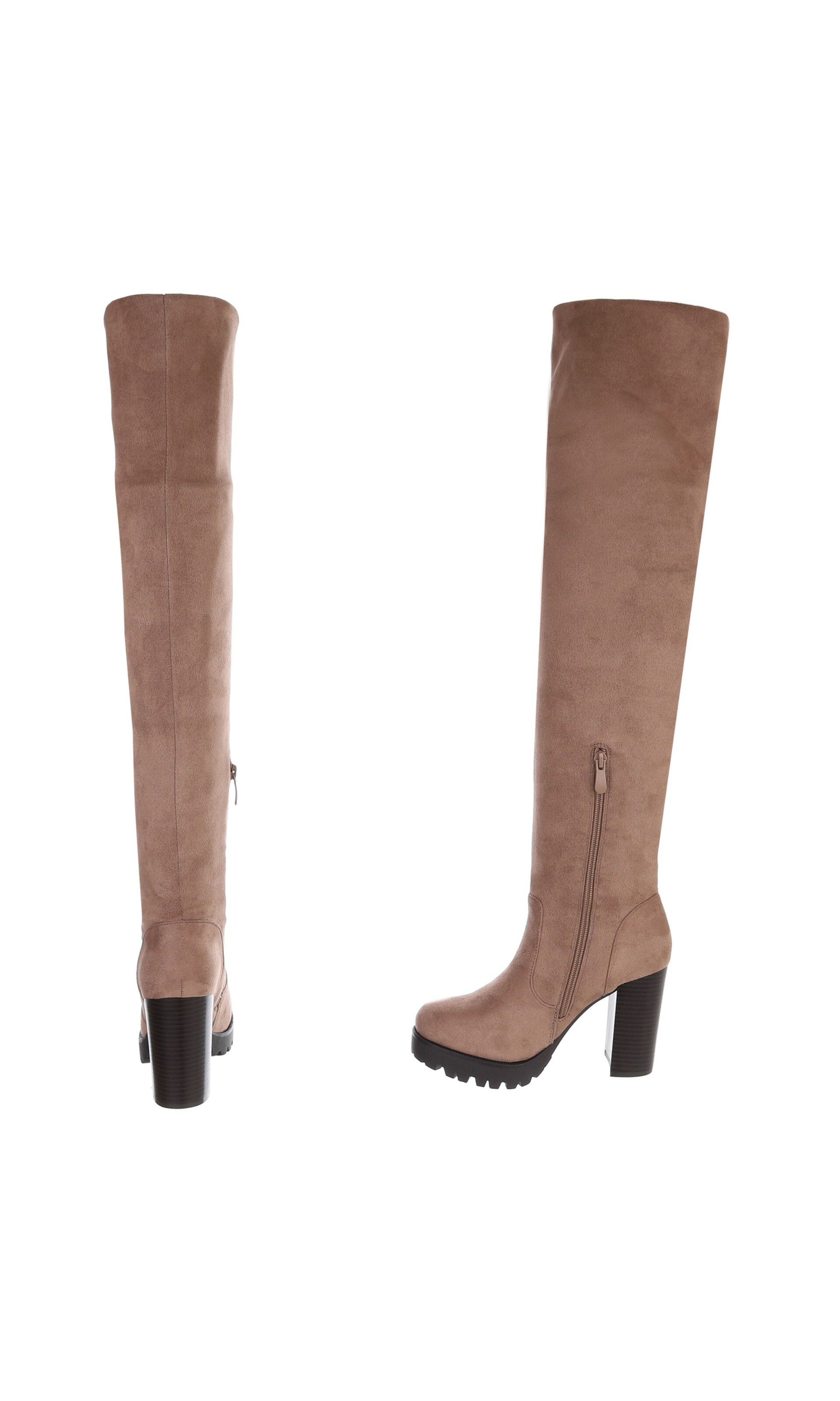 Ital-Design Overknees in Beige