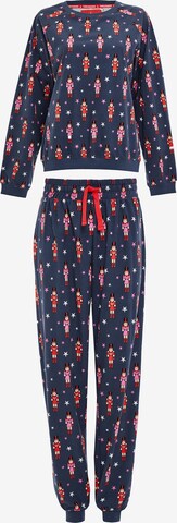 Threadbare Pyjama 'Nutcracker Xmas' in Blauw: voorkant
