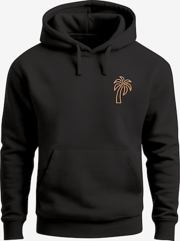 Neverless Sweatshirt 'Palm Lineart Logo' in Black: front