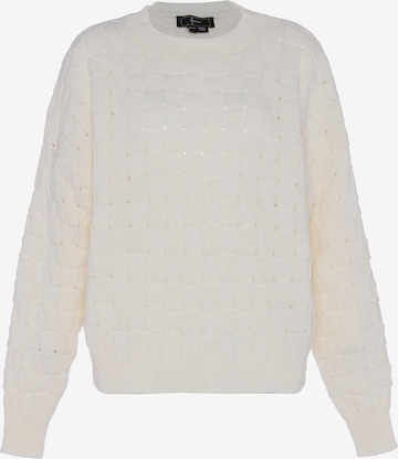 Pull-over faina en blanc : devant