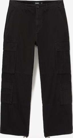 Pull&Bear Loose fit Cargo Pants in Black: front