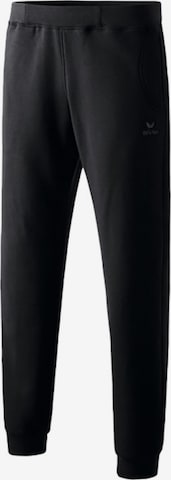 ERIMA Tapered Workout Pants in Black: front