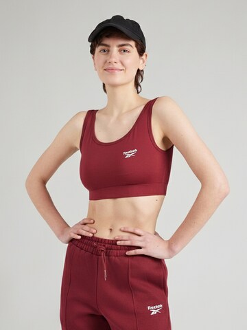 ReebokBustier Sportski top - crvena boja: prednji dio