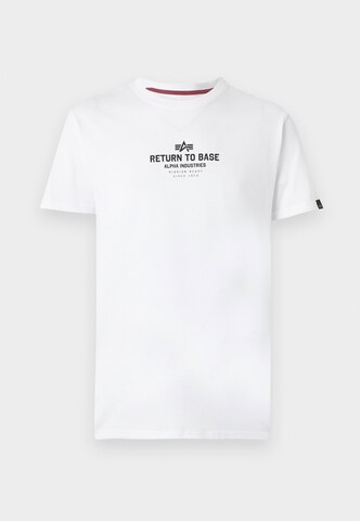 T-Shirt 'Return To Base' ALPHA INDUSTRIES en blanc : devant
