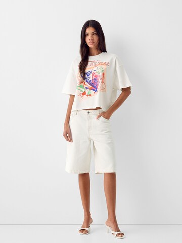 T-shirt Bershka en blanc