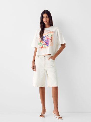 T-shirt Bershka en blanc