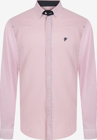 DENIM CULTURE Regular fit Button Up Shirt 'Delmar' in Pink: front