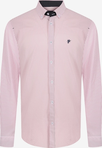 DENIM CULTURE Regular fit Button Up Shirt 'Delmar' in Pink: front