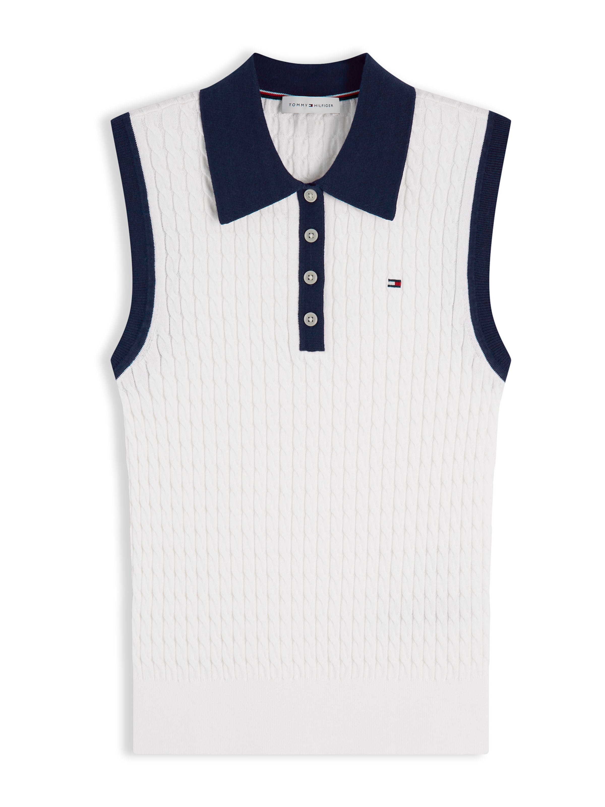 Tops en tricot TOMMY HILFIGER en beige : devant