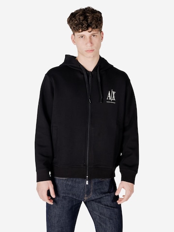 ARMANI EXCHANGE Sweat jacket in Black: front