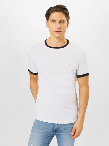 FARAH - Camisa 'Groves Ringer' em branco: frente