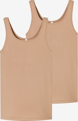 SCHIESSER Undershirt ' Trägertop - Unique Micro ' in Beige: front