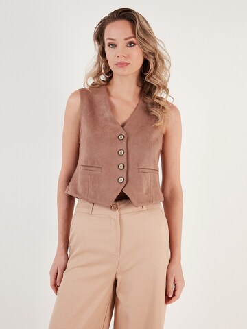 LELA Suit Vest in Brown: front