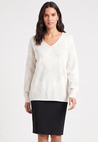 usha BLACK LABEL Trui in Wit: voorkant