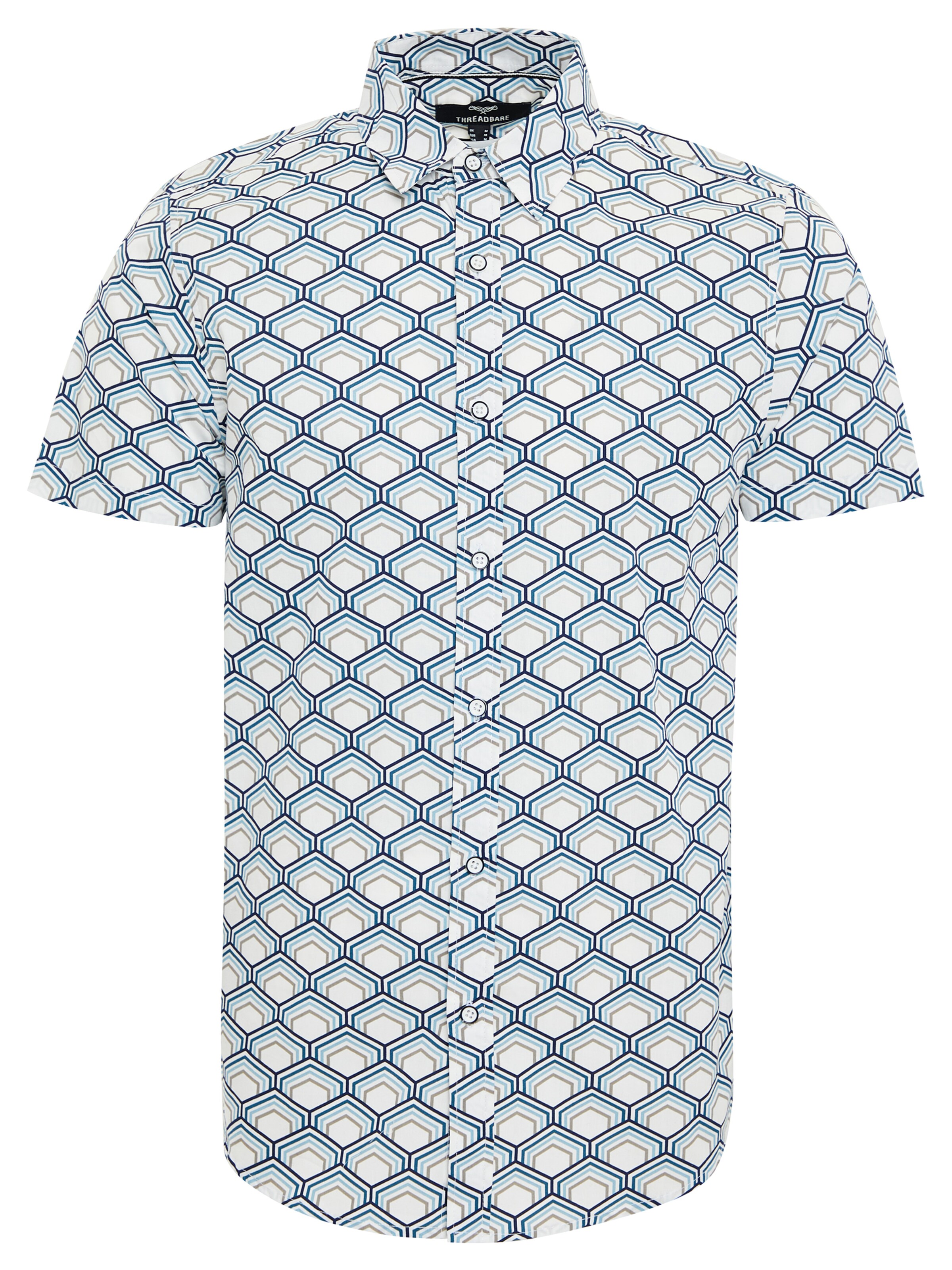 Threadbare Regular fit Button Up Shirt in White: front