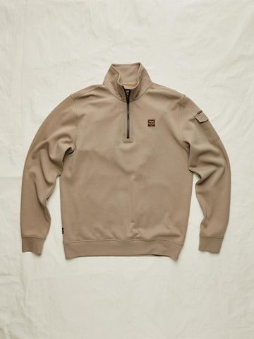 Sweat-shirt 'Sweatshirt with half-zip and badge' PME Legend en vert