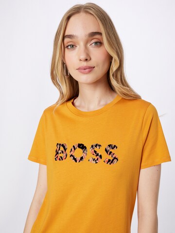 BOSS Orange Shirt 'Elogo' in Geel