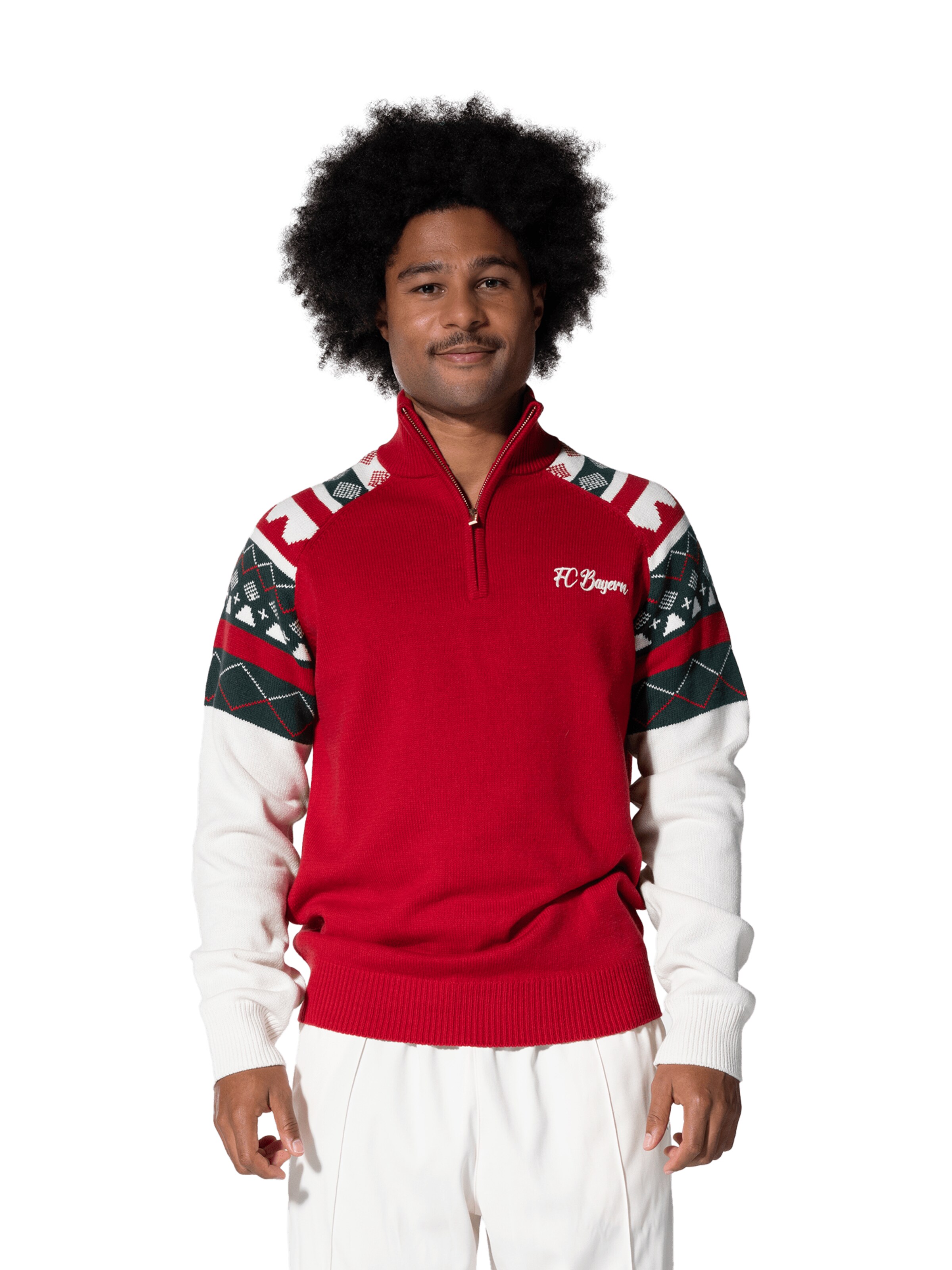 FC BAYERN MÜNCHEN Fleece Jacket in Red: front