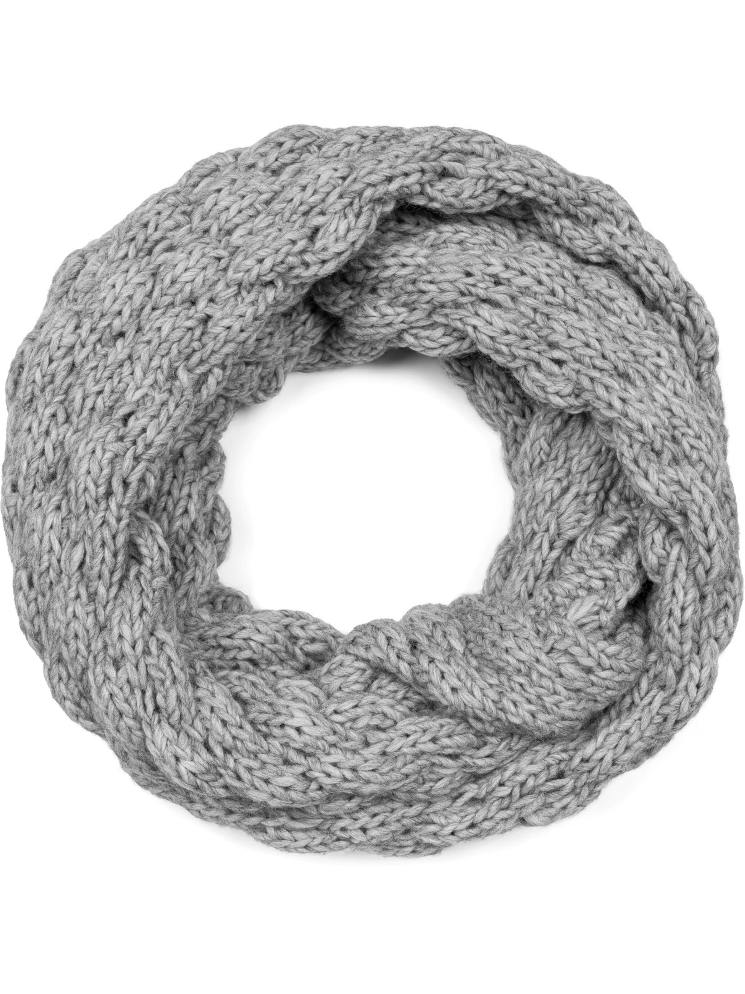 styleBREAKER Schlauchschal 'Strick Loop mit Bubblemuster'‌ in Grau: Vorderseite