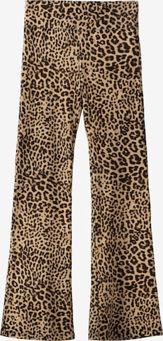 Bershka Flared Broek in Bruin: voorkant