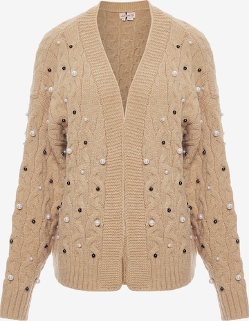 Cardigan nascita en beige : devant