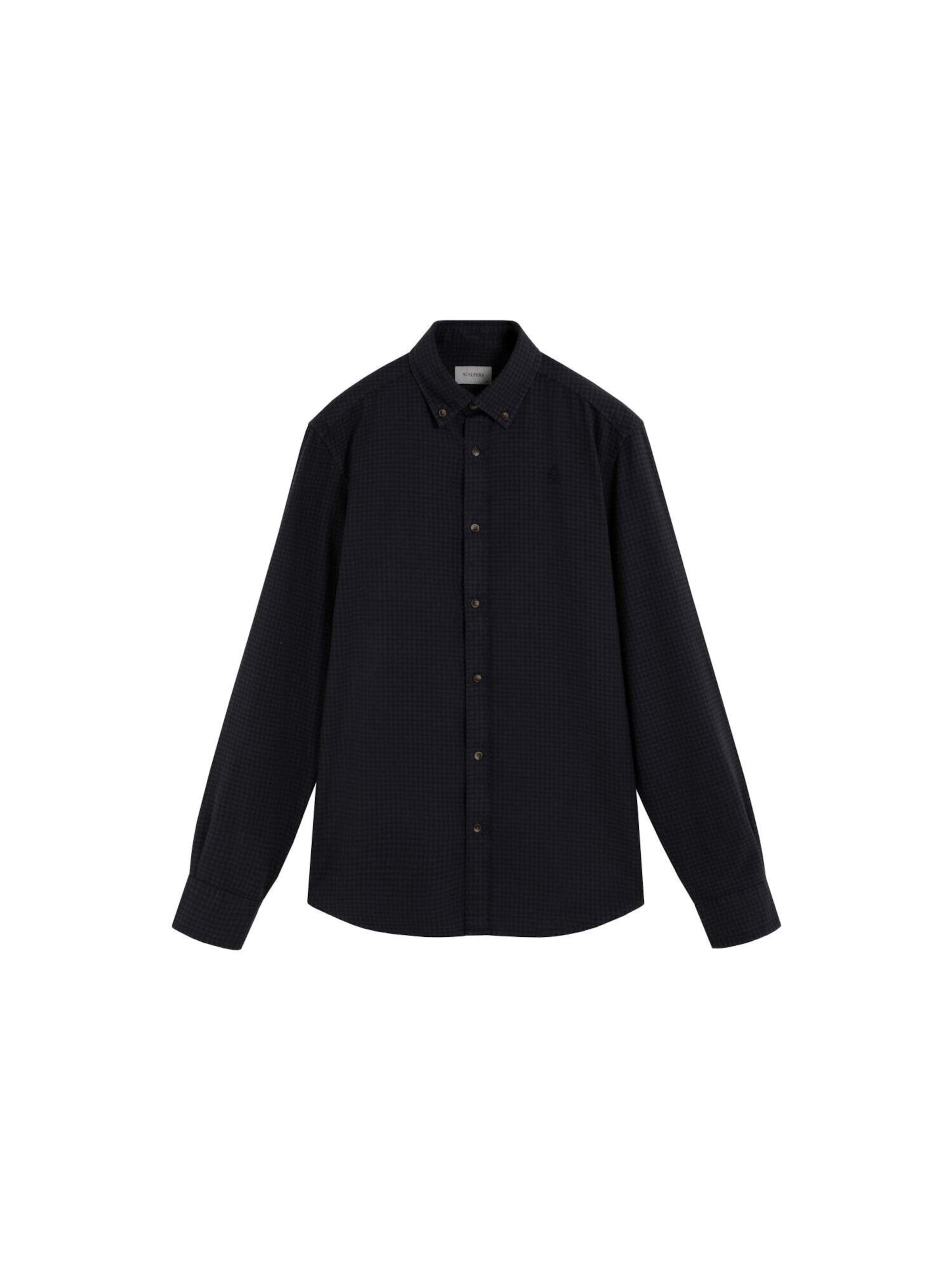 Scalpers Regular Fit Hemd 'Scdye Check' in Blau: Vorderseite