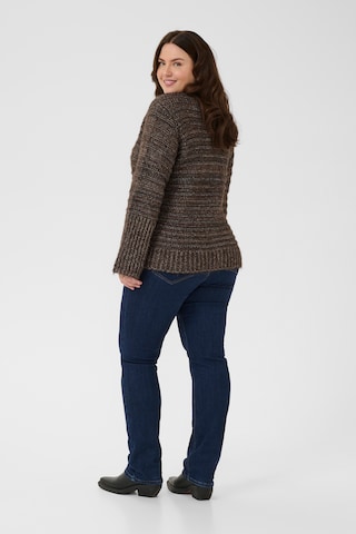 KAFFE CURVE Knit cardigan 'KCMarina' in Brown