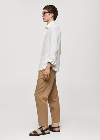 MANGO MAN Tapered Housut 'Romelino' värissä beige