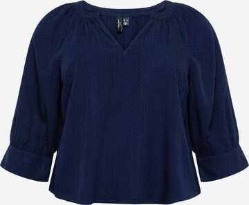 Vero Moda Curve Blouse 'Elsa' in Blauw: voorkant