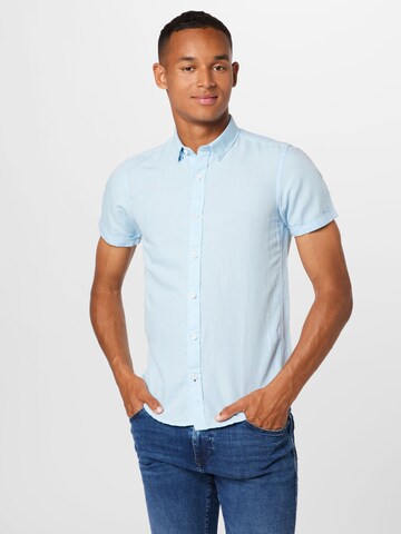 GARCIA Regular fit Button Up Shirt in Blue: front