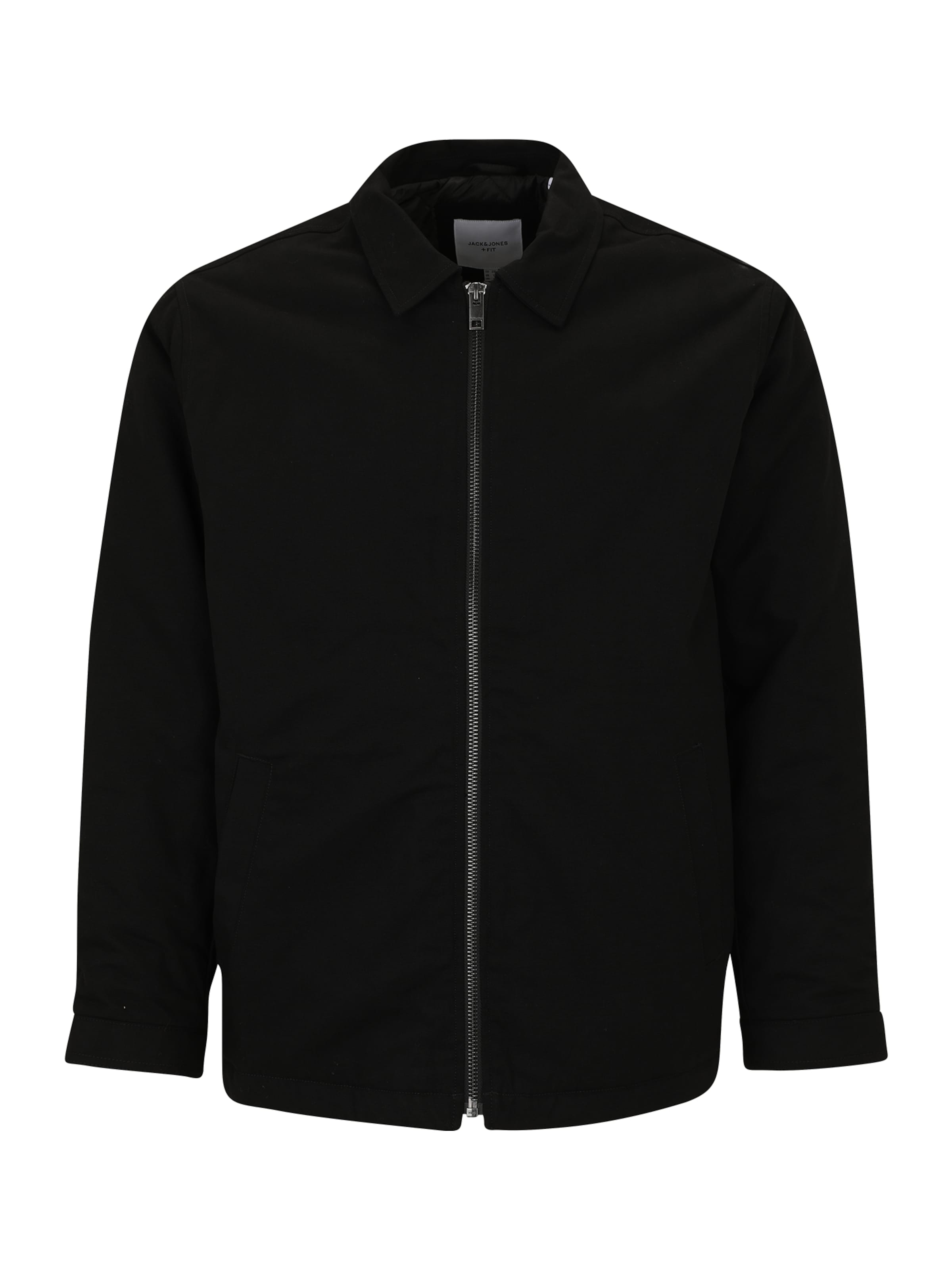 Jack & Jones Plus Jacke 'JJEDOVER' in Schwarz: Vorderseite