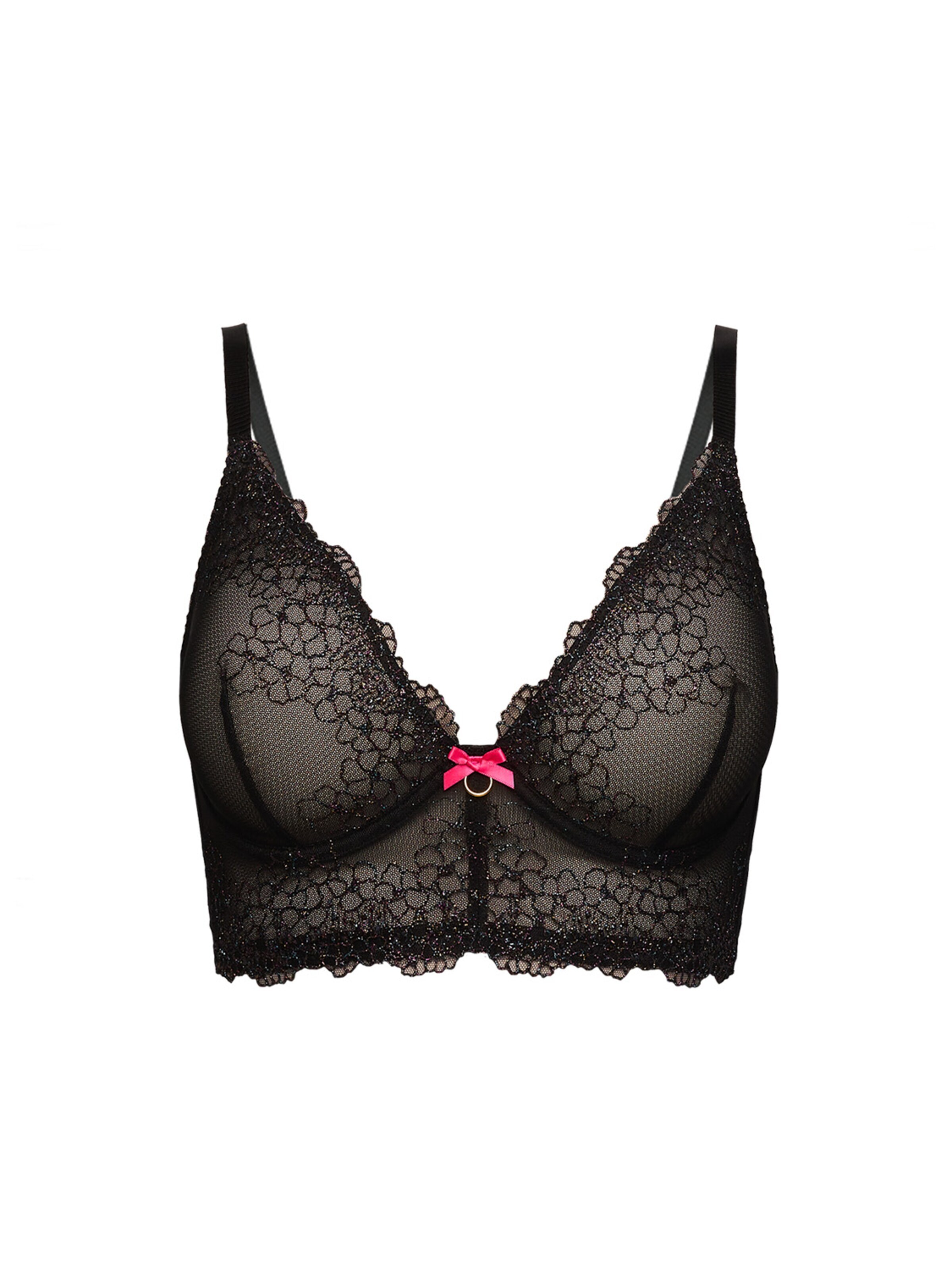 La Muel Lingerie Bra 'longline embroidery' in 65/C in Black, Item view