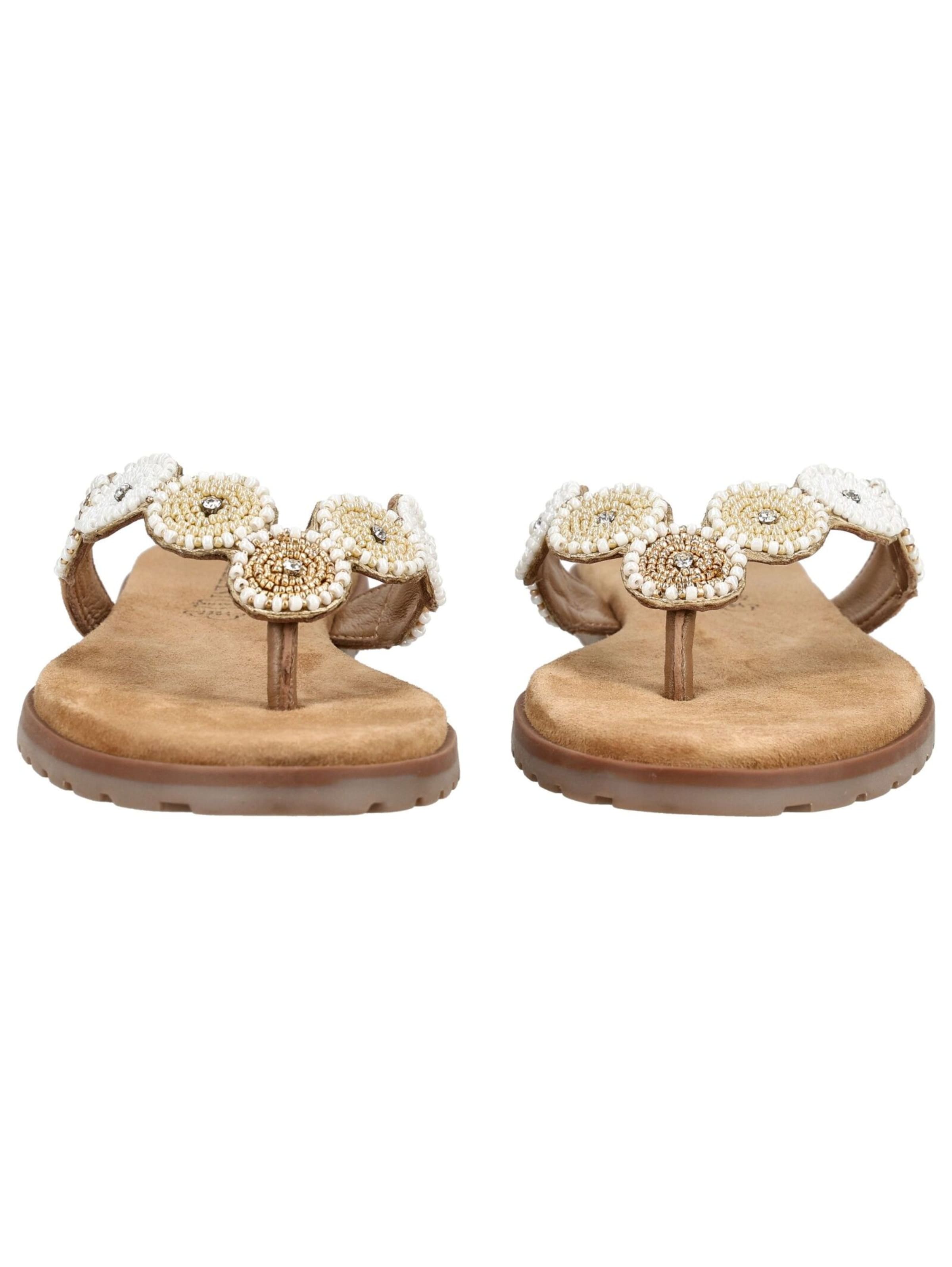 LAZAMANI T-Bar Sandals in Beige