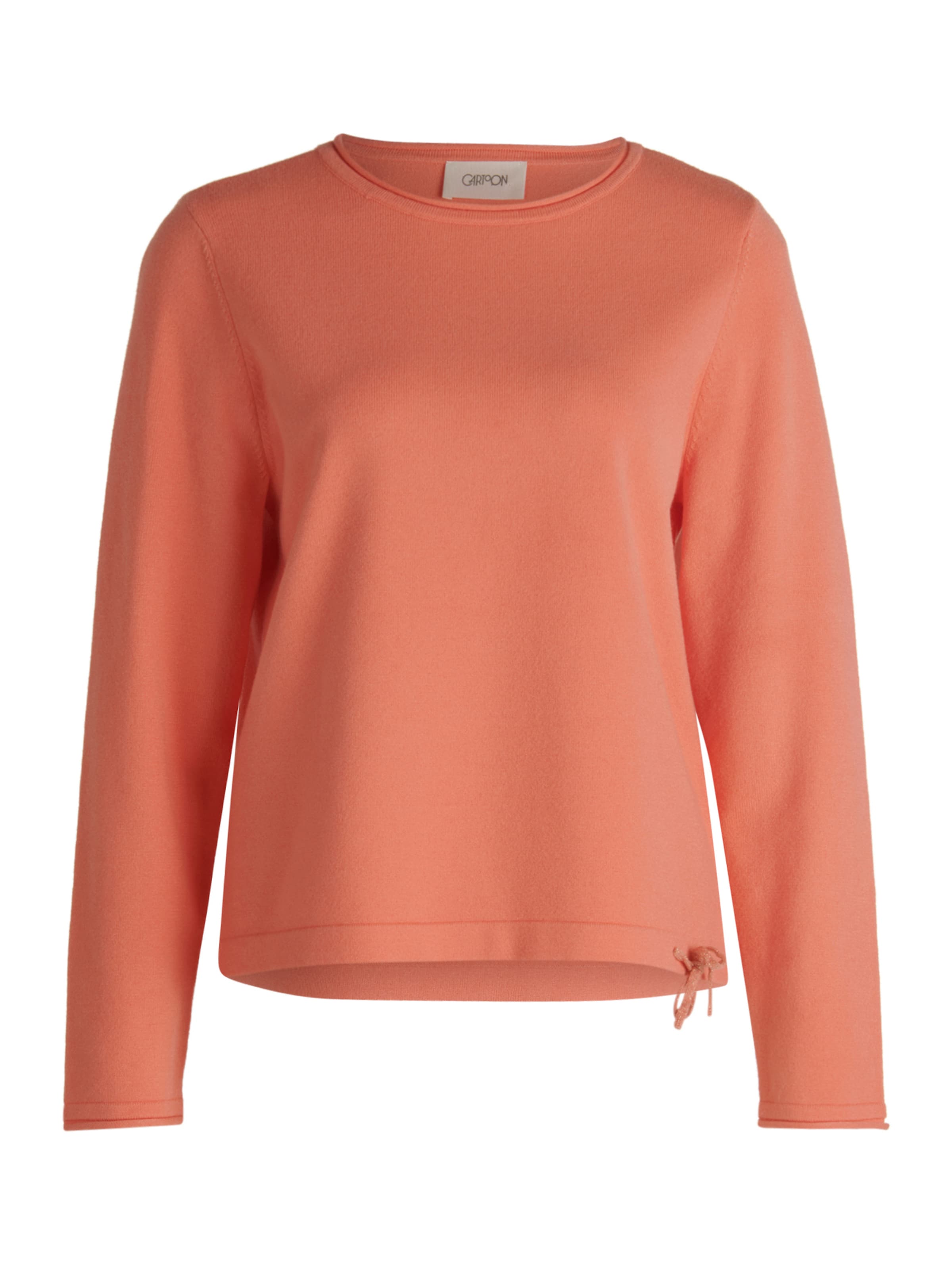 Cartoon Strickpullover mit Rundhalsausschnitt in Pink: Vorderseite