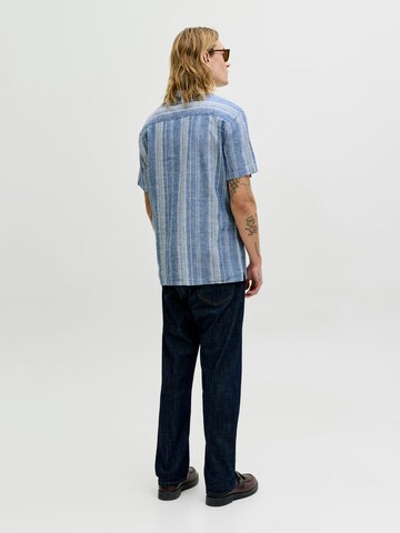 JACK & JONES Comfort fit Button Up Shirt 'Blusummer' in Blue
