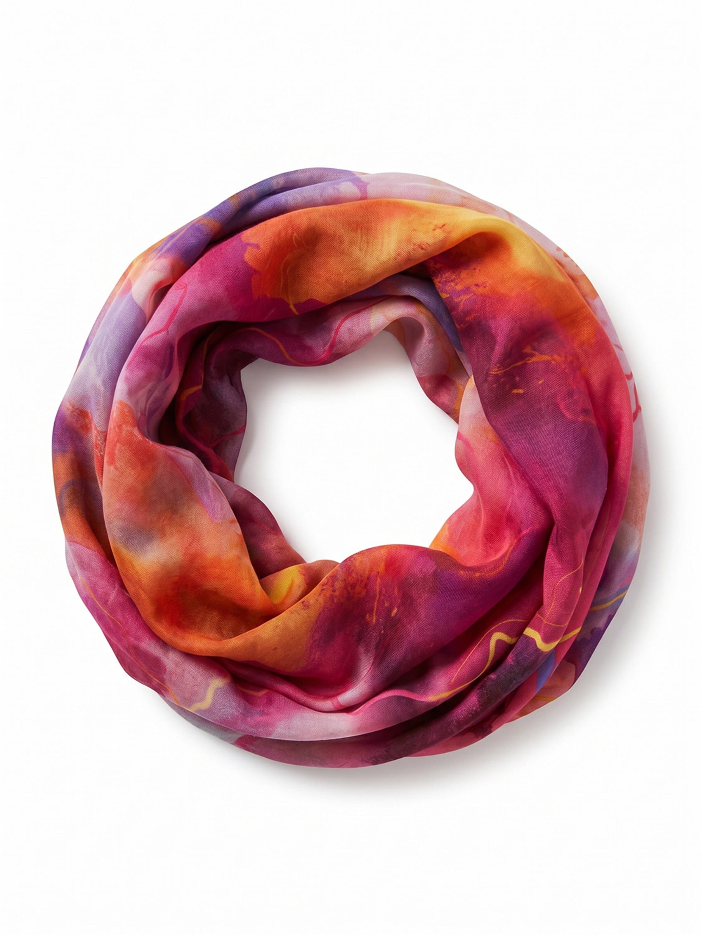 styleBREAKER Loop scarf 'Loop Schal mit Aquarell Glow Muster' in Pink: front