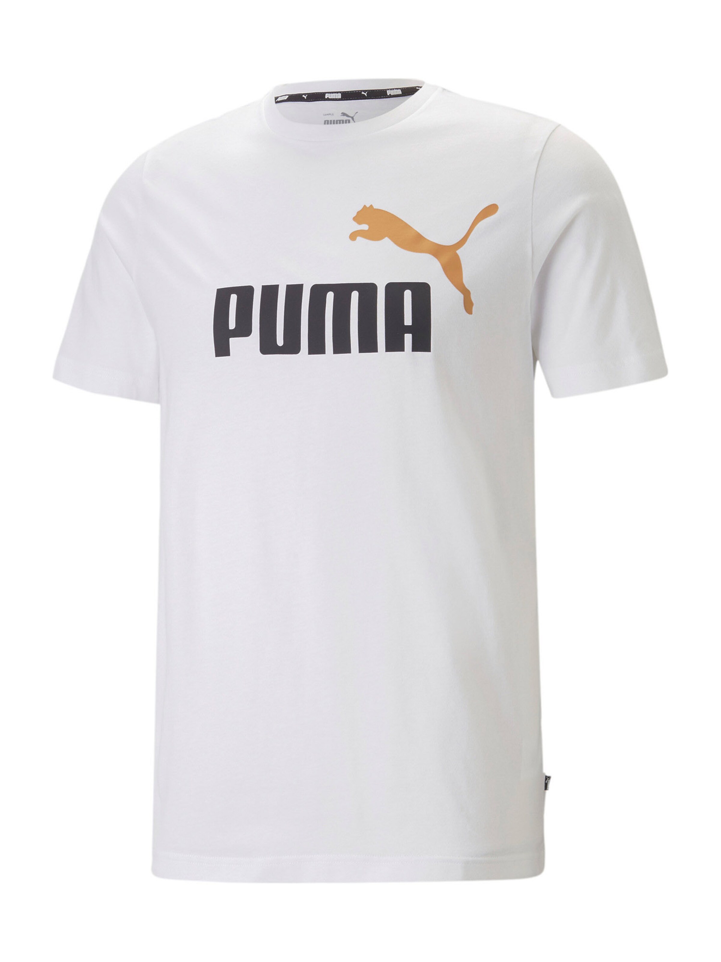 balta PUMA Sportiniai marškinėliai 'Essentials': priekis