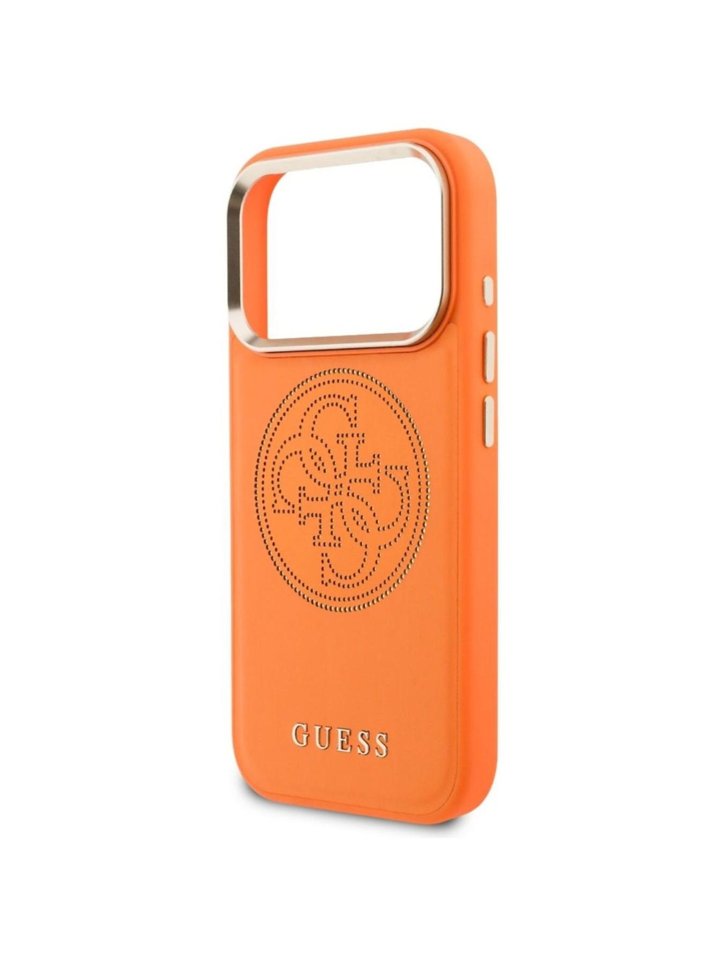 GUESS Smartphonehoesje 'Guess Perforated 4G MagSafe for iPhone 18 Pro Max / iPhone 17 Pro Max' in Oranje