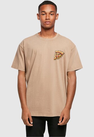 T-Shirt 'Pizza Comic' Merchcode en beige : devant