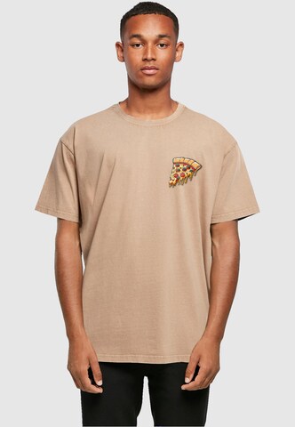 Merchcode T-Shirt 'Pizza Comic' in Beige: predná strana