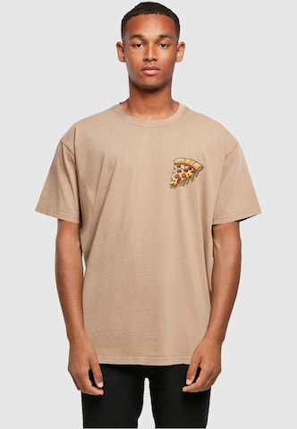 T-Shirt 'Pizza Comic' Merchcode en beige : devant