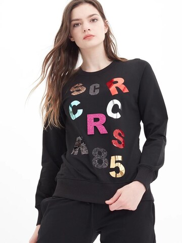 SCR. Athletic Sweater 'LELYA' in Black: front